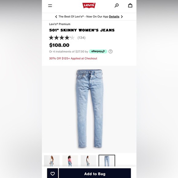 Levi 501 Women’s Skinny Jeans - Picture 10 of 12